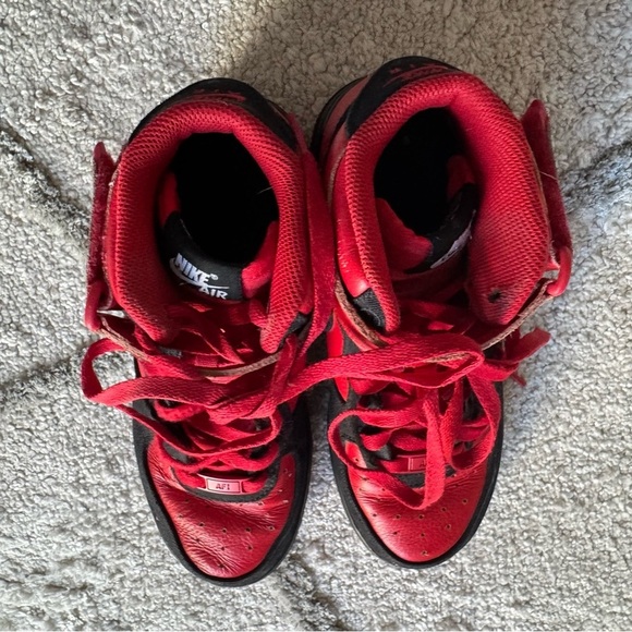 Nike Air Force 1 Mid Nike By you custom Sneakers DV3903-900 black red youth 6.5 - Picture 13 of 14